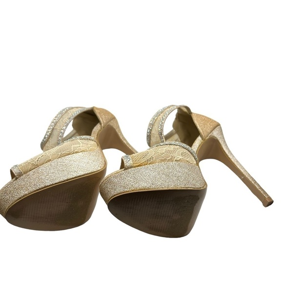 Sweetie’s Gold Bling Stiletto in Size 8 with Zippered Back Wedding Holiday - Picture 6 of 6